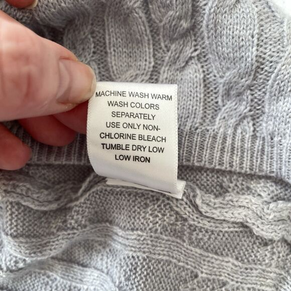 Woman Within Gray Cable Knit Open Cardigan Lightweight Sweater Womens Plus 2X - Picture 9 of 10